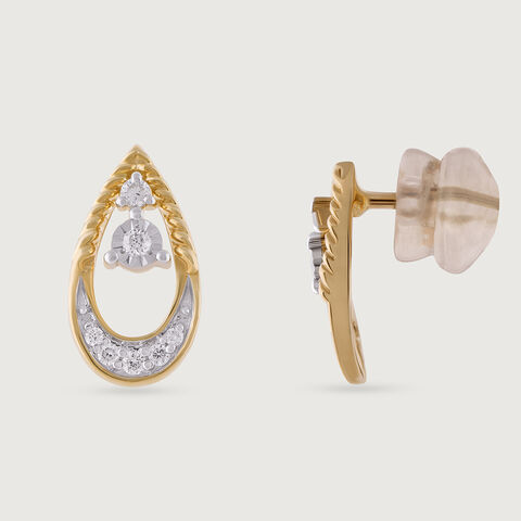 Teardrop Unity Gold & Diamond Stud Earrings