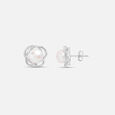 Spiral Pearl Silver Stud Earrings,,hi-res view 4