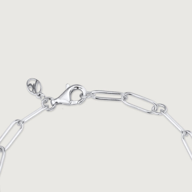 Heart Link Silver Bracelet,,hi-res image number null