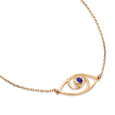 14KT Yellow Gold Wavy Evil Eye Bracelet,,hi-res view 2