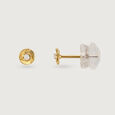 Shimmering Twist 14 Kt Gold and Diamond Stud Earrings,,hi-res view 4