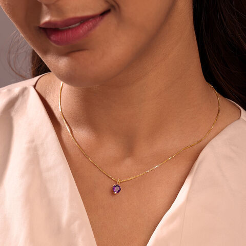 Heart of Amethyst 14 Kt Gold Chain and Pendant