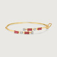 Sparkling Baguettes 14KT Ruby & Diamond Bangle,,hi-res view 1