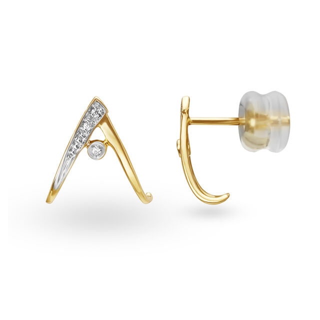 Mia by Tanishq 14KT Yellow Gold Diamond Stud Earrings,,hi-res image number null