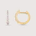 Radiant Shimmer Gold & Diamond Hoop Earrings,,hi-res view 4
