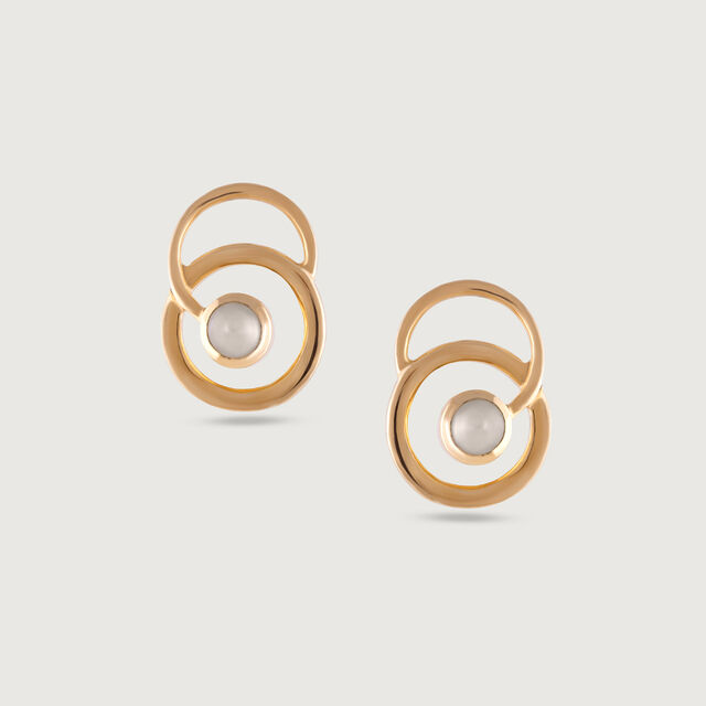 Timeless Glow Gold & Pearl Stud Earrings,,hi-res image number null