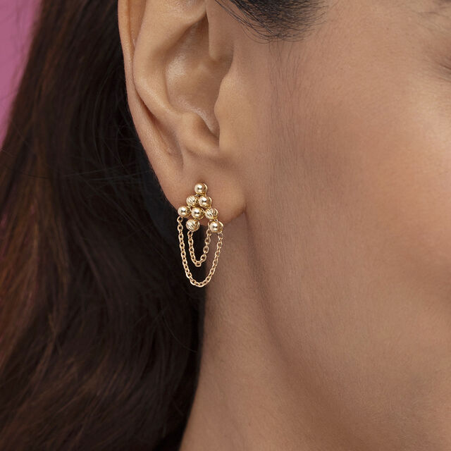 Draped Delight Gold Drop Earrings,,hi-res image number null