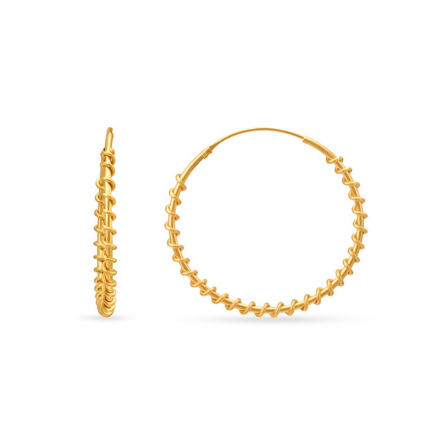 Contemporary Wavy Hoop Earrings,,hi-res image number null