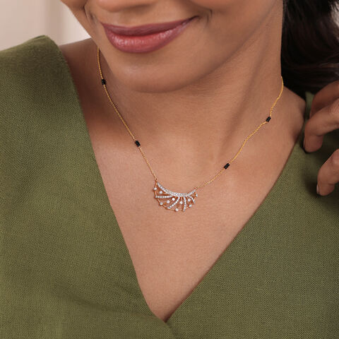 Glowing Eternity 14 Kt Gold and Diamond Mangalsutra