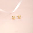 Dazzling Daisy 14 Kt Gold and Diamond Stud Earrings,,hi-res view 1
