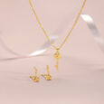 Love Key 14 Kt Gold Necklace Set,,hi-res view 1