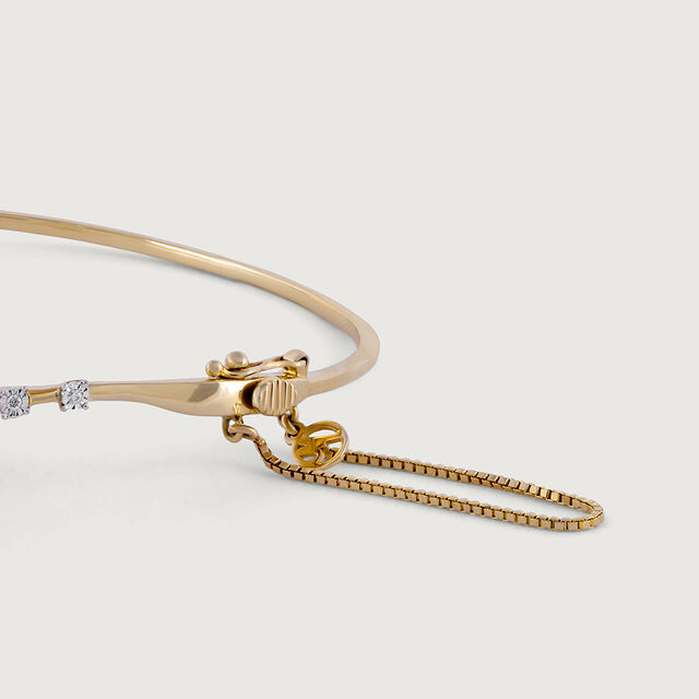 Elegant Precision Gold & Diamond Bangle,,hi-res image number null
