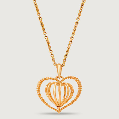 Dangling Hearts 14KT Gold Pendant for Her