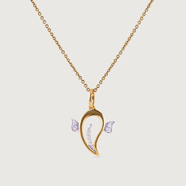 Shree Ganesh Gold and Diamond Pendant,,hi-res image number null