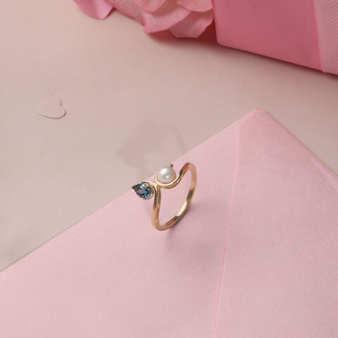 Swirl Spark Pearl & Gold Ring