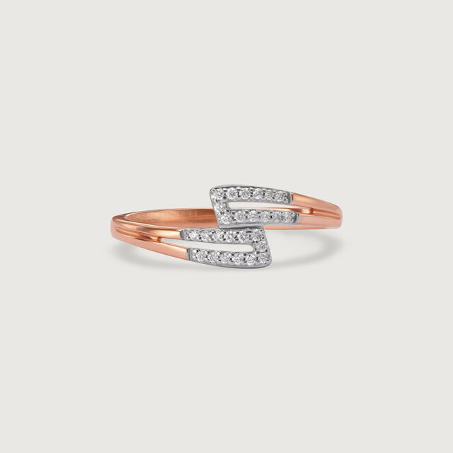 Rose Entwined Brilliance Diamond 14KT Rose Gold Finger Ring,,hi-res image number null