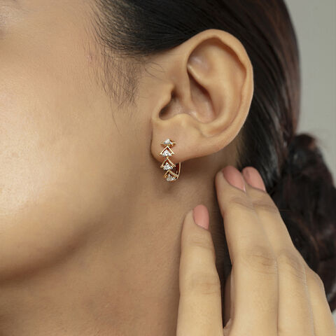 Modern Chic Gold & Diamond Hoop Earrings