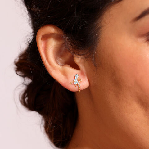 Dancing Butterfly Diamond Stud Earrings