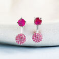Dramatic Pink Silver Drop Earrings,,hi-res view 1