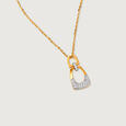 Studded Oval Gold & Diamond Pendant,,hi-res view 4