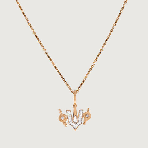 Balaji Shankh Chakra Namah Gold and Diamond Pendant
