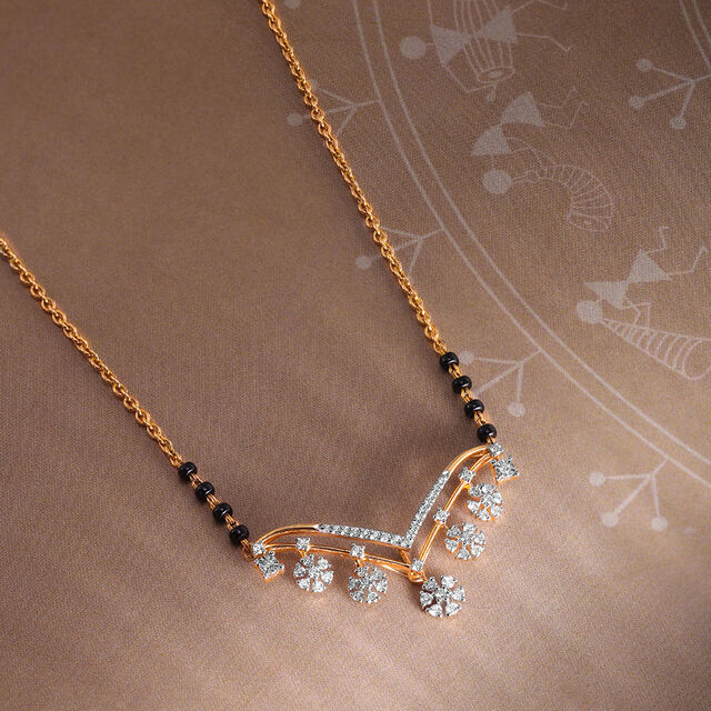 Blossom Beauty 18 Kt Gold and Diamond Mangalsutra,,hi-res image number null