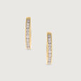 Sleek Luxe Gold & Diamond Hoop Earrings,,hi-res view 3