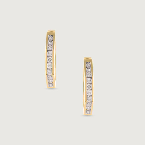 Sleek Luxe Gold & Diamond Hoop Earrings