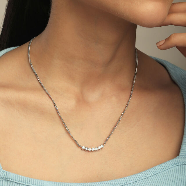 Starlit Grace Silver Necklace,,hi-res image number null