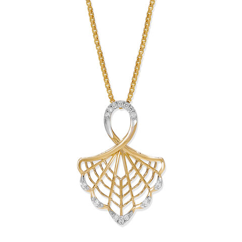 14KT Yellow Gold Web Of Beauty Diamond Pendant
