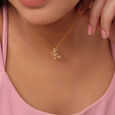 Heartful Flutter 14KT Rose Gold & Diamond Pendant,,hi-res view 2
