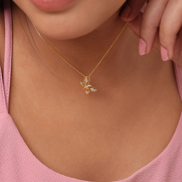 Heartful Flutter 14KT Rose Gold & Diamond Pendant,,hi-res image number null