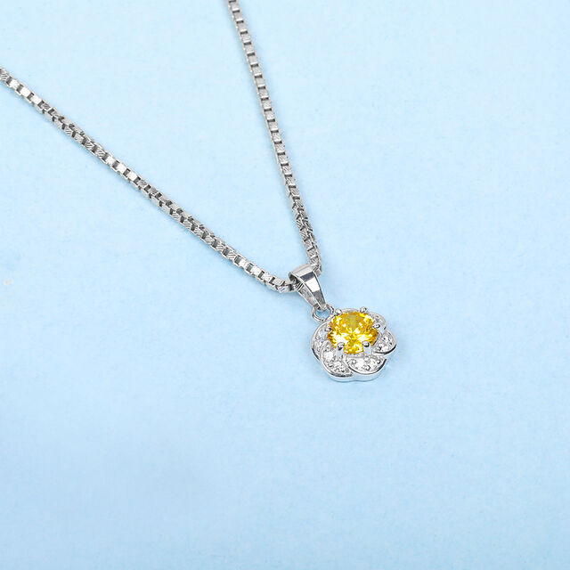 Golden Bloom Silver Pendant,,hi-res image number null