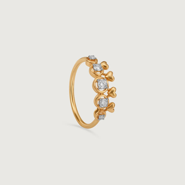 Heart Shine Diamond & Gold Ring,,hi-res image number null