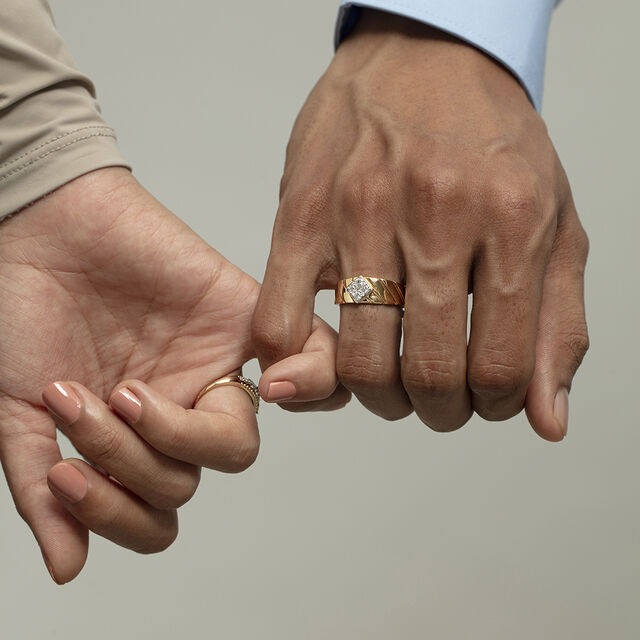 Love Fantasy Gold & Diamond Ring for Men,,hi-res image number null