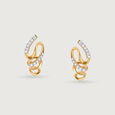 Swirling Breeze 14 Kt Gold & Diamond Stud Earrings,,hi-res view 3