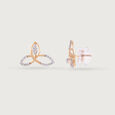 Loop Elegance Gold & Diamond Stud Earrings,,hi-res view 4