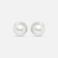 Pristine Pearl Silver Stud Earrings,,hi-res view 4