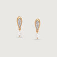 Glimmering Teardrop Gold & Diamond Drop Earrings,,hi-res view 3