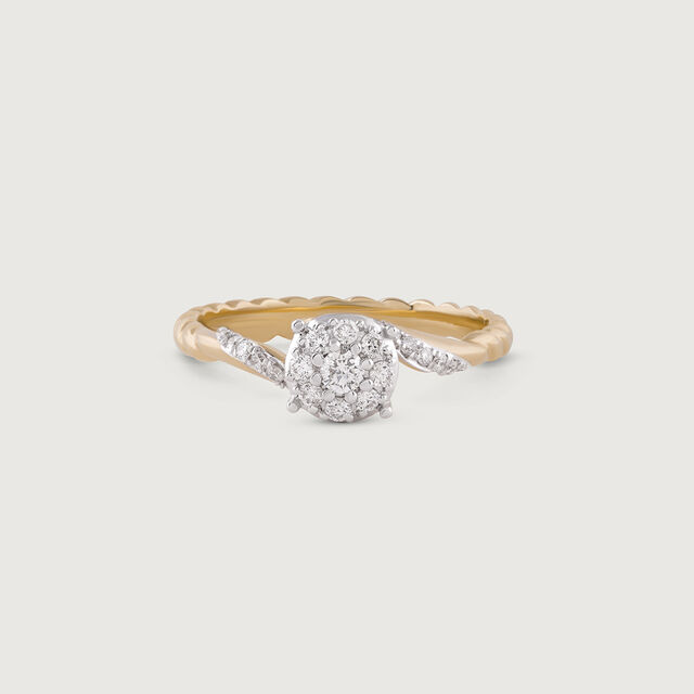 Twisted Romance Gold & Diamond Finger Ring,,hi-res image number null