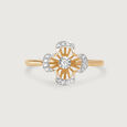 Sparkling Petals 14KT Gold & Diamond Ring,,hi-res view 3