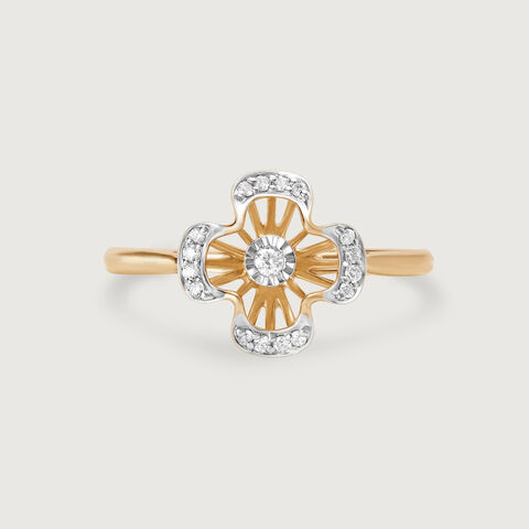 Sparkling Petals 14KT Gold & Diamond Ring