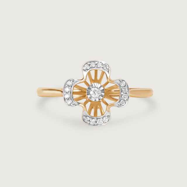 Sparkling Petals 14KT Gold & Diamond Ring,,hi-res image number null