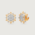 Spectral Glow 14 Kt Gold and Diamond Stud Earrings,,hi-res view 4