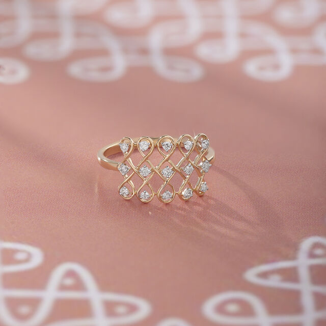 Kollam Vibes Gold and Diamond Finger Ring,,hi-res image number null