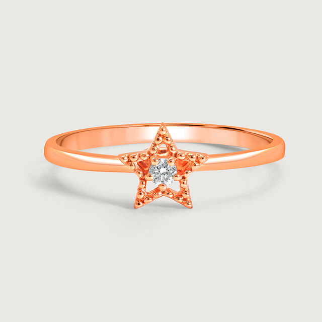 Stellar Radiance 18KT Rose Gold Diamond Finger Ring,,hi-res image number null