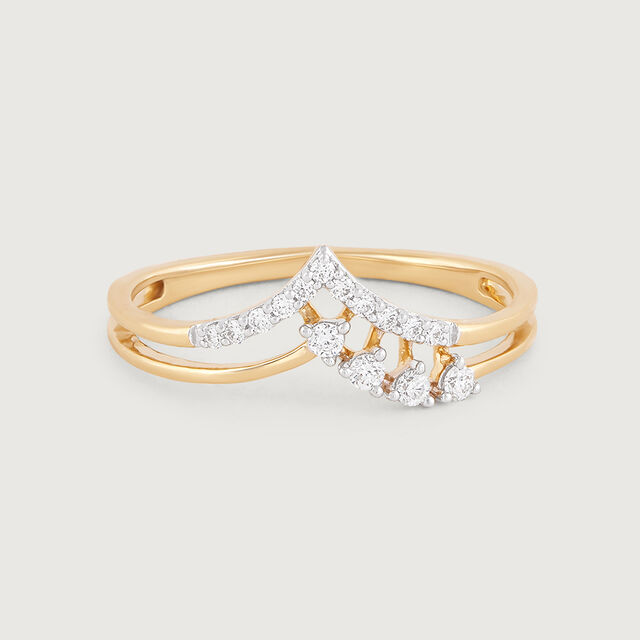 Twinkling Peak Gold & Diamond Finger Ring,,hi-res image number null
