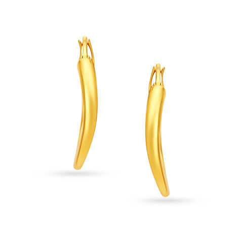22KT Yellow Gold Dazzling Elegant Hoop Earrings