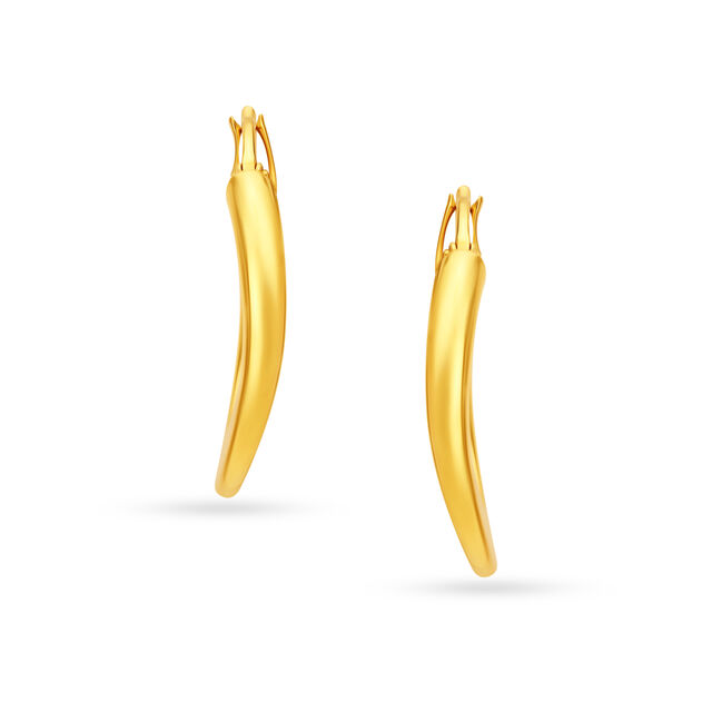 22KT Yellow Gold Dazzling Elegant Hoop Earrings,,hi-res image number null