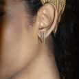 Retro Chic Gold & Diamond Drop Earrings,,hi-res view 1